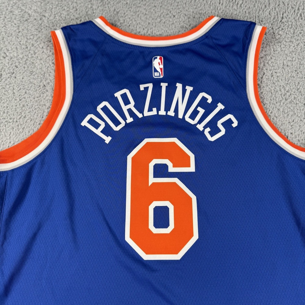 New York Knicks Jersey Mens 2XL NBA Basketball Kristaps Porzingis Nike Dri Fit - Picture 11 of 12